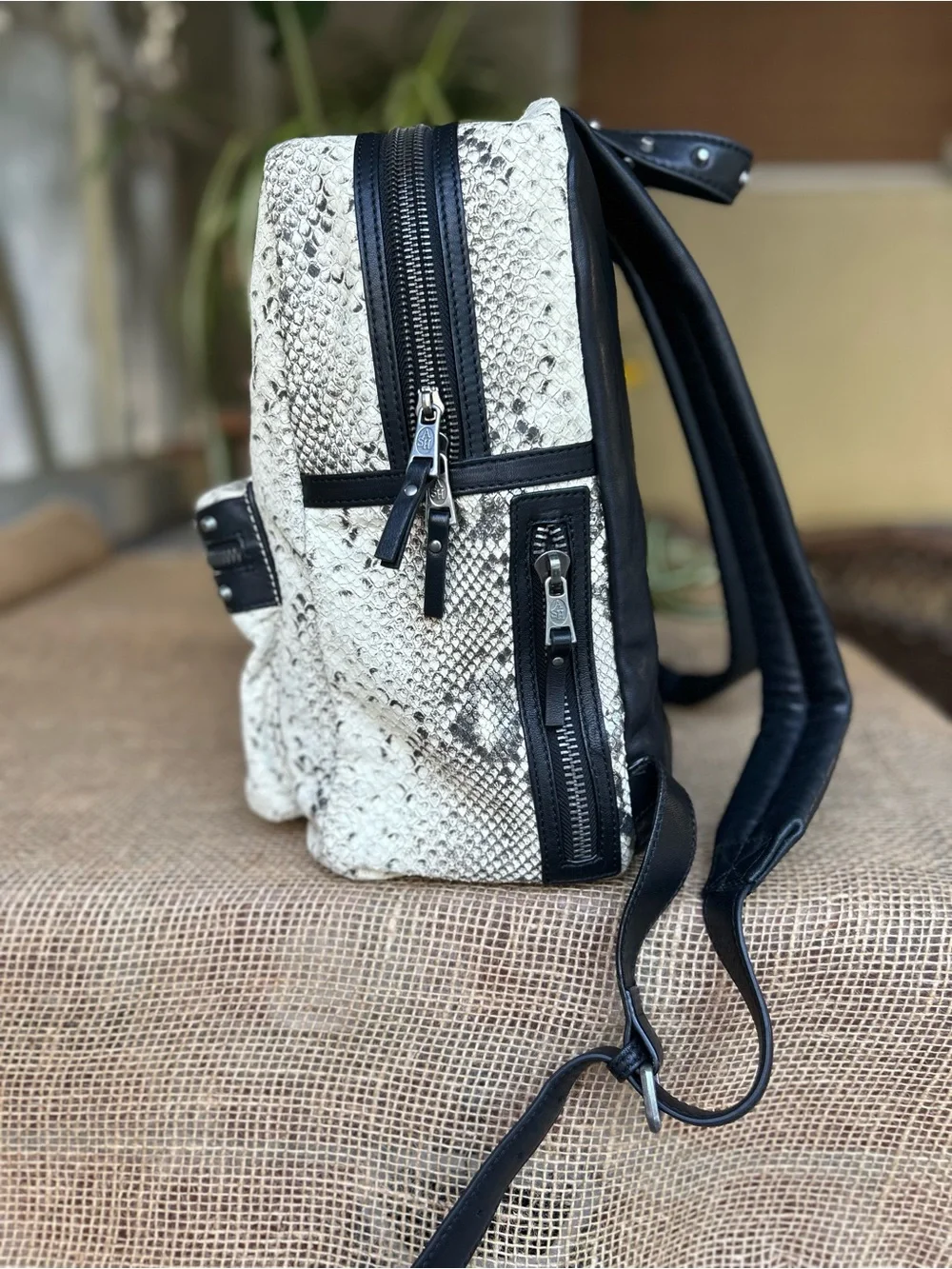 Ash leather backpack